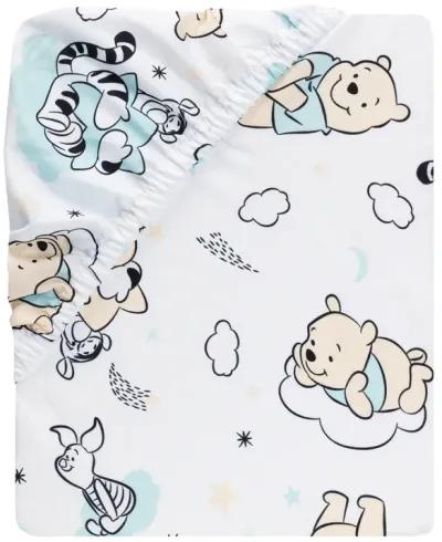 Lambs & Ivy Disney Baby Winnie the Pooh Hugs White Fitted Crib Sheet