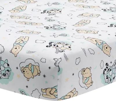 Lambs & Ivy Disney Baby Winnie the Pooh Hugs White Fitted Crib Sheet