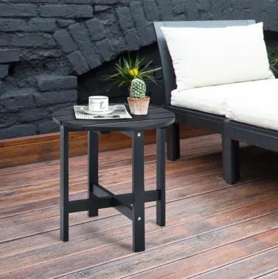 18 Inch Patio Round Side Wooden Slat End Coffee Table for Garden