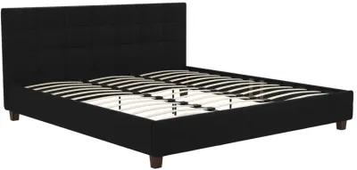 Ryder Black Linen Upholstered Bed