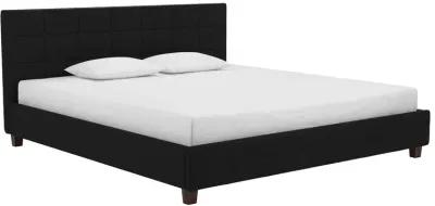 Ryder Black Linen Upholstered Bed