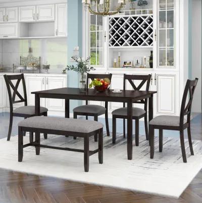 Merax Rustic 6-Piece Kitchen Dining Table Set