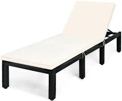 Patio Rattan Lounge Chair Chaise Couch Cushioned Height Adjustable