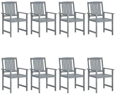 vidaXL Garden Chairs with Cushions 8 pcs Solid Acacia Wood Gray