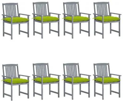 vidaXL Garden Chairs with Cushions 8 pcs Solid Acacia Wood Gray