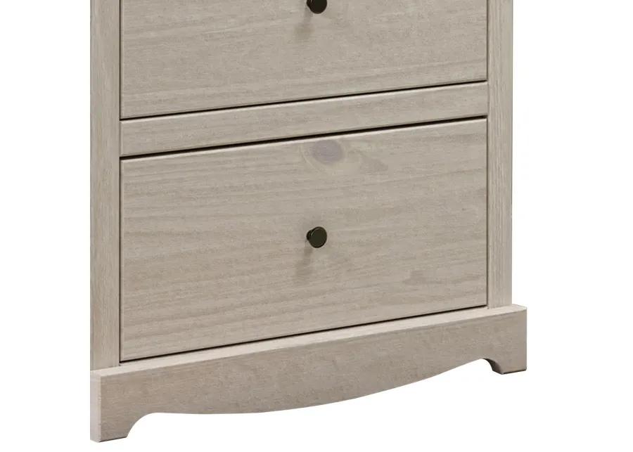 Stav Tall Dresser Chest with 4 Drawers, Plank Style, White Solid Wood