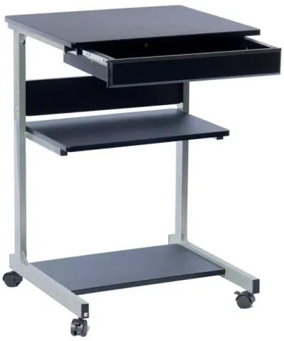 Rolling Laptop Cart with Storage, Graphite