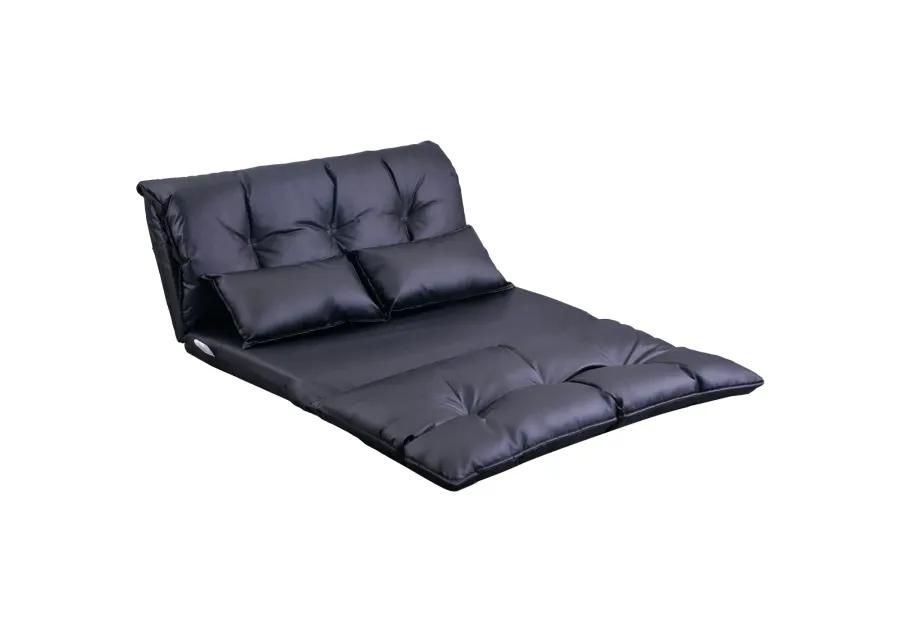 Lazy Sofa Adjustable Folding Futon Sofa Video Gaming Sofa With Two Pillows