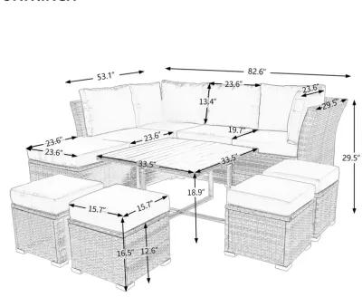 Merax Outdoor Conversation Sofa Set Patio Furniture Set