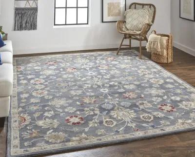 Rylan 8639F Gray/Ivory/Red 4' x 6' Rug