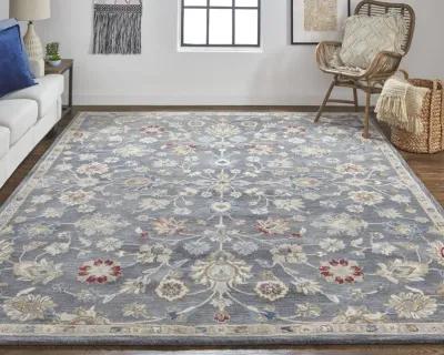 Rylan 8639F Gray/Ivory/Red 4' x 6' Rug