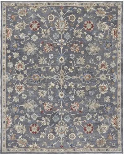 Rylan 8639F Gray/Ivory/Red 4' x 6' Rug