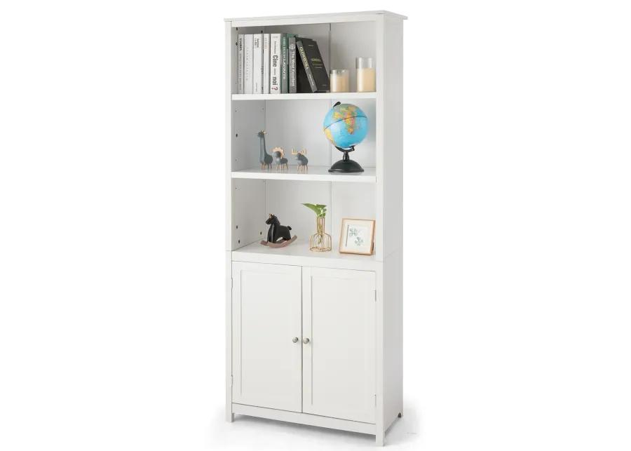 Bookcase Shelving Storage Wooden Cabinet Unit Standing Display Bookcase with Doors