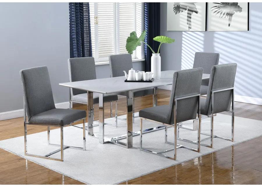 Mackinnon Upholstered Side Chairs Grey and Chrome (Set of 2)