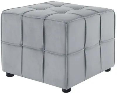 Loft Lyfe Ladda  Velvet Allover Tufted Cube Ottoman