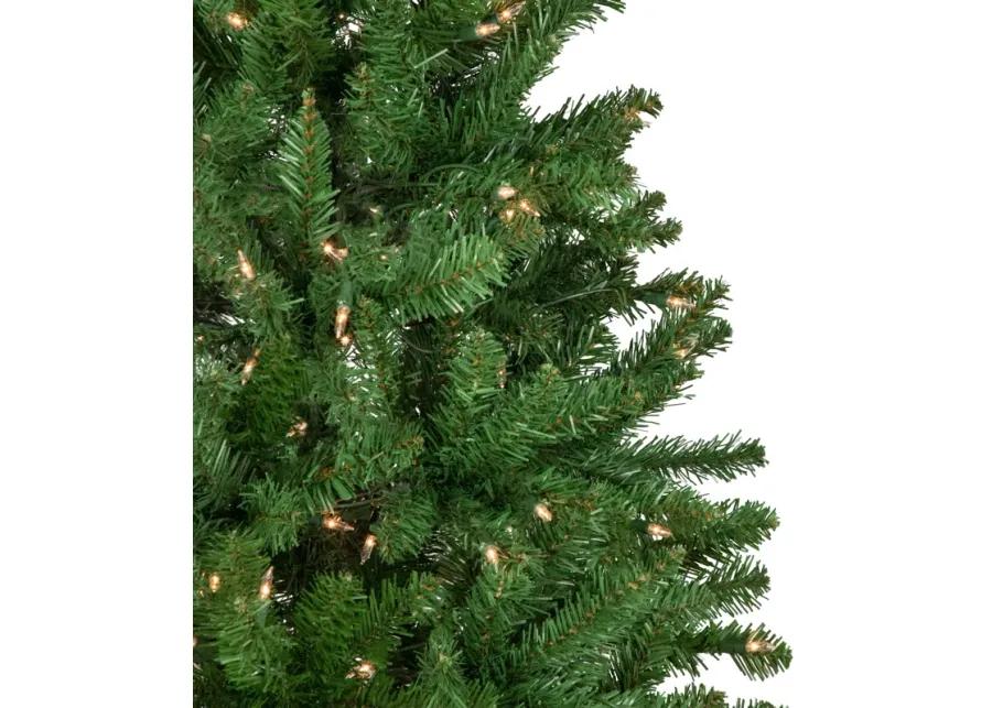 7.5' Pre-Lit Pencil White River Fir Artificial Christmas Tree - Clear Lights