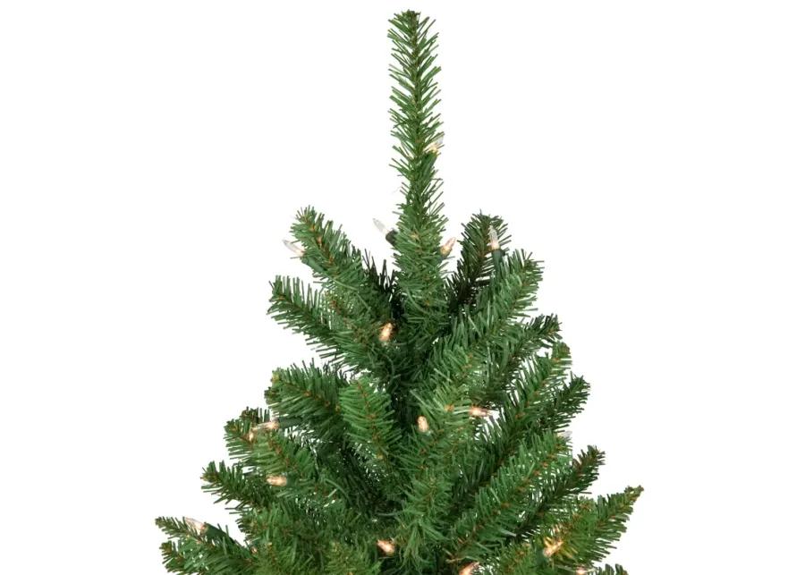 7.5' Pre-Lit Pencil White River Fir Artificial Christmas Tree - Clear Lights