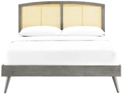 Modway - Sierra Cane and Wood Full Platform Bed with Splayed Legs