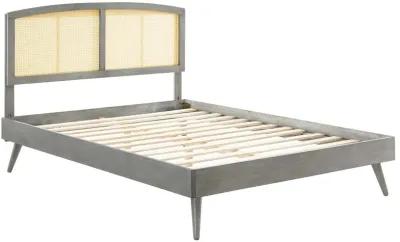 Modway - Sierra Cane and Wood Full Platform Bed with Splayed Legs