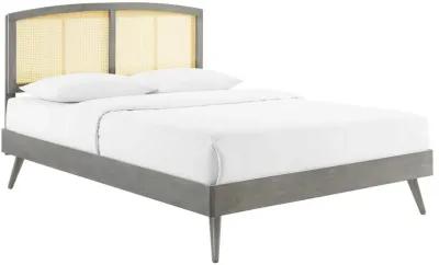 Modway - Sierra Cane and Wood Full Platform Bed with Splayed Legs