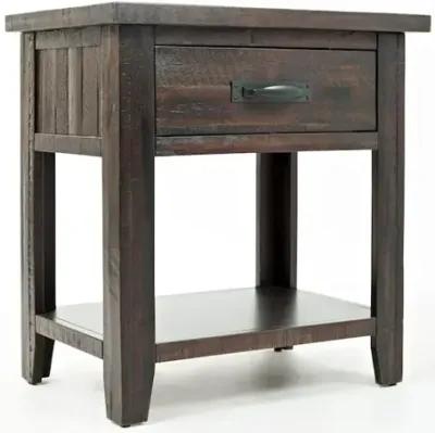 Jofran Jackson Lodge Rustic Distressed Acacia Nightstand