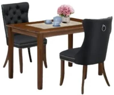 3 Piece Dining Room Set Consists of a Rectangle Solid Wood Table