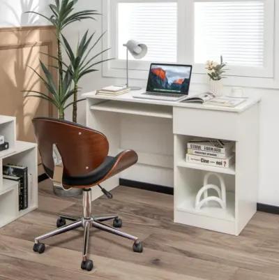 Hivvago Wooden Computer Desk with CPU Stand