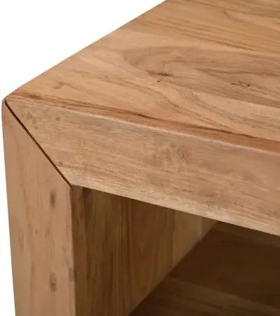 Jofran Dev Modern Mitered Angle Solid Wood End Table with Storage Shelf