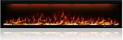 MONDAWE 74" Wall Mounted Embedded Electric Fireplace, 60Hz, 110-120 Volt, 1500W, With Overheat Protection Device