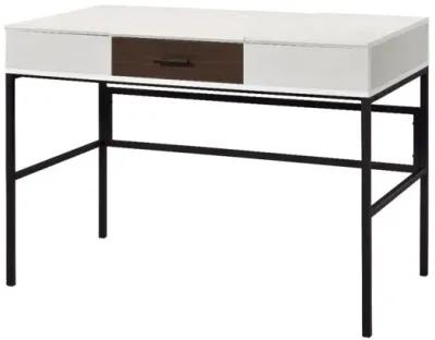 Simple white side table , 2-tier small space end table ,modern night stand, sofa table, side table with storage shelve