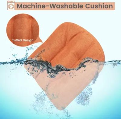 4 Pack 17.5 x 17 Inch U-Shaped Chair Pads with Polyester Cover-Orange