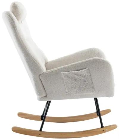 Soft Velvet Rocking Chair for Living Room or Nursery