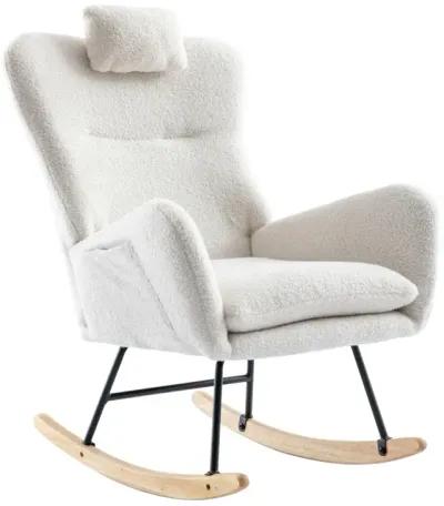 Soft Velvet Rocking Chair for Living Room or Nursery