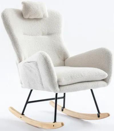 Soft Velvet Rocking Chair for Living Room or Nursery