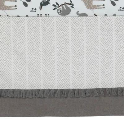 Lambs & Ivy Baby Jungle Animals 4-Piece Gray/White/Taupe Crib Bedding Set