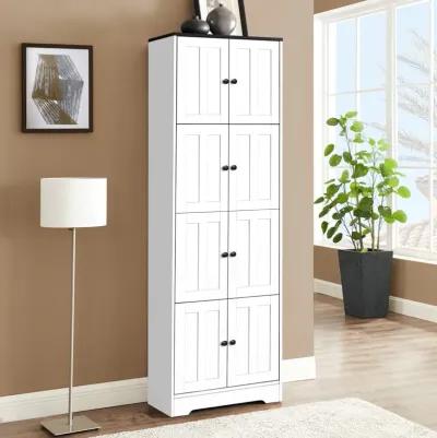 4-Door Tall Storage Cabinet for Various Rooms