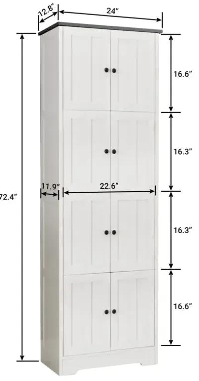 4-Door Tall Storage Cabinet for Various Rooms