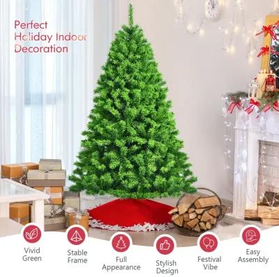 Snow Flocked Artificial Christmas Tree with Metal Stand