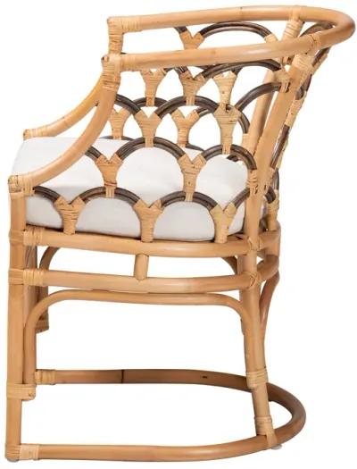 Bali & Pari Aster Modern Bohemian Natural Brown Rattan Armchair