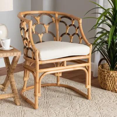 Bali & Pari Aster Modern Bohemian Natural Brown Rattan Armchair