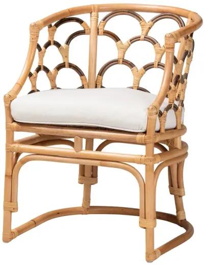 Bali & Pari Aster Modern Bohemian Natural Brown Rattan Armchair