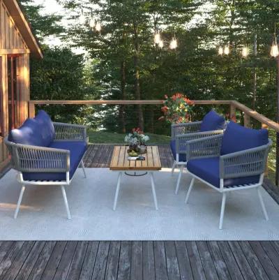 Merax Outdoor Patio Conversation Set Boho Rope Patio