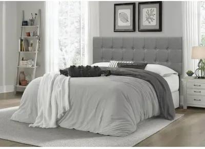 Hivvago Queen Modern Classic Style Button-Tufted Headboard in Grey Upholstered Fabric