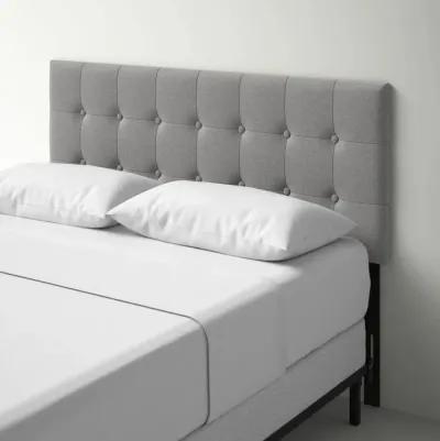 Hivvago Queen Modern Classic Style Button-Tufted Headboard in Grey Upholstered Fabric