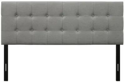 Hivvago Queen Modern Classic Style Button-Tufted Headboard in Grey Upholstered Fabric