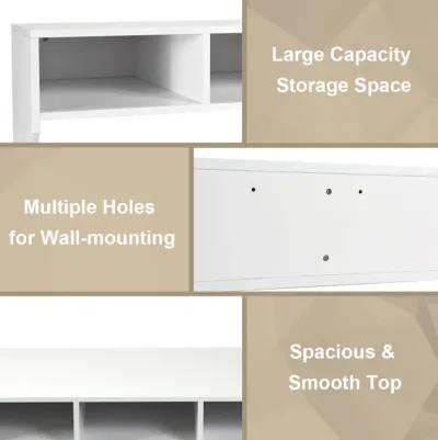 Wall Mounted Floating Computer Table Desk Home Office Storage Shelf White