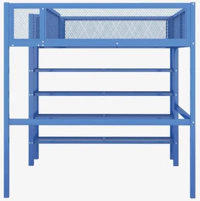 Merax Metal Loft Bed with Storage Shelves