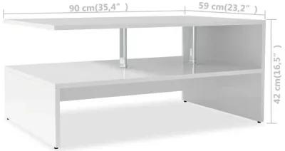 vidaXL Coffee Table Chipboard 35.4"x23.2"x16.5" White, 244854