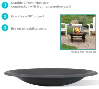 Sunnydaze Classic Elegance Steel Replacement Fire Pit Bowl - Black