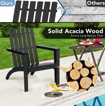 Hivvago Outdoor Durable Patio Acacia Wood Adirondack Lounge Armchair